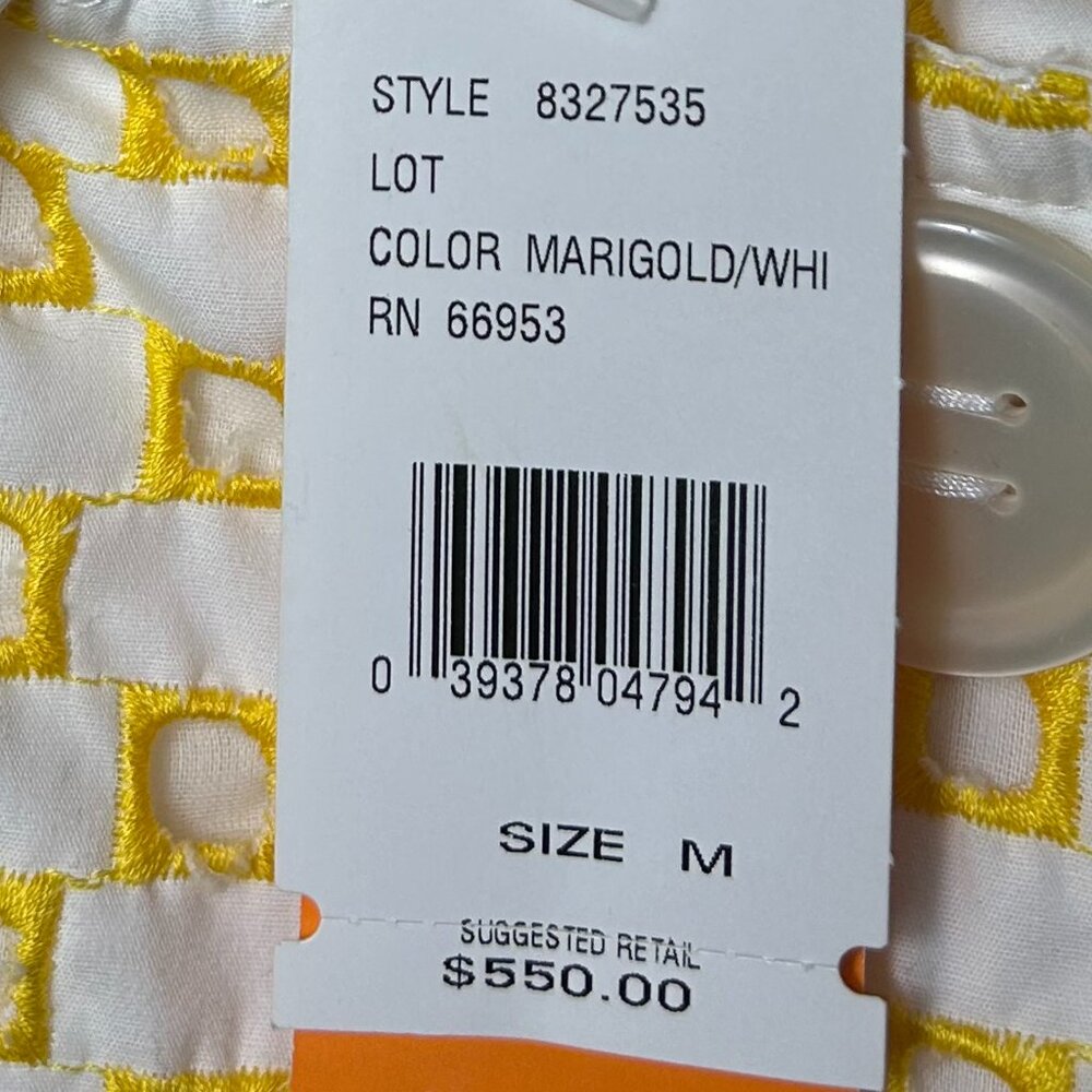 NWT Cynthia Steffe Women's Size M White and‎ Yellow Spring Coat - Picture 3 of 4